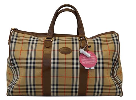 burberry travel bags|burberry check and leather bag.